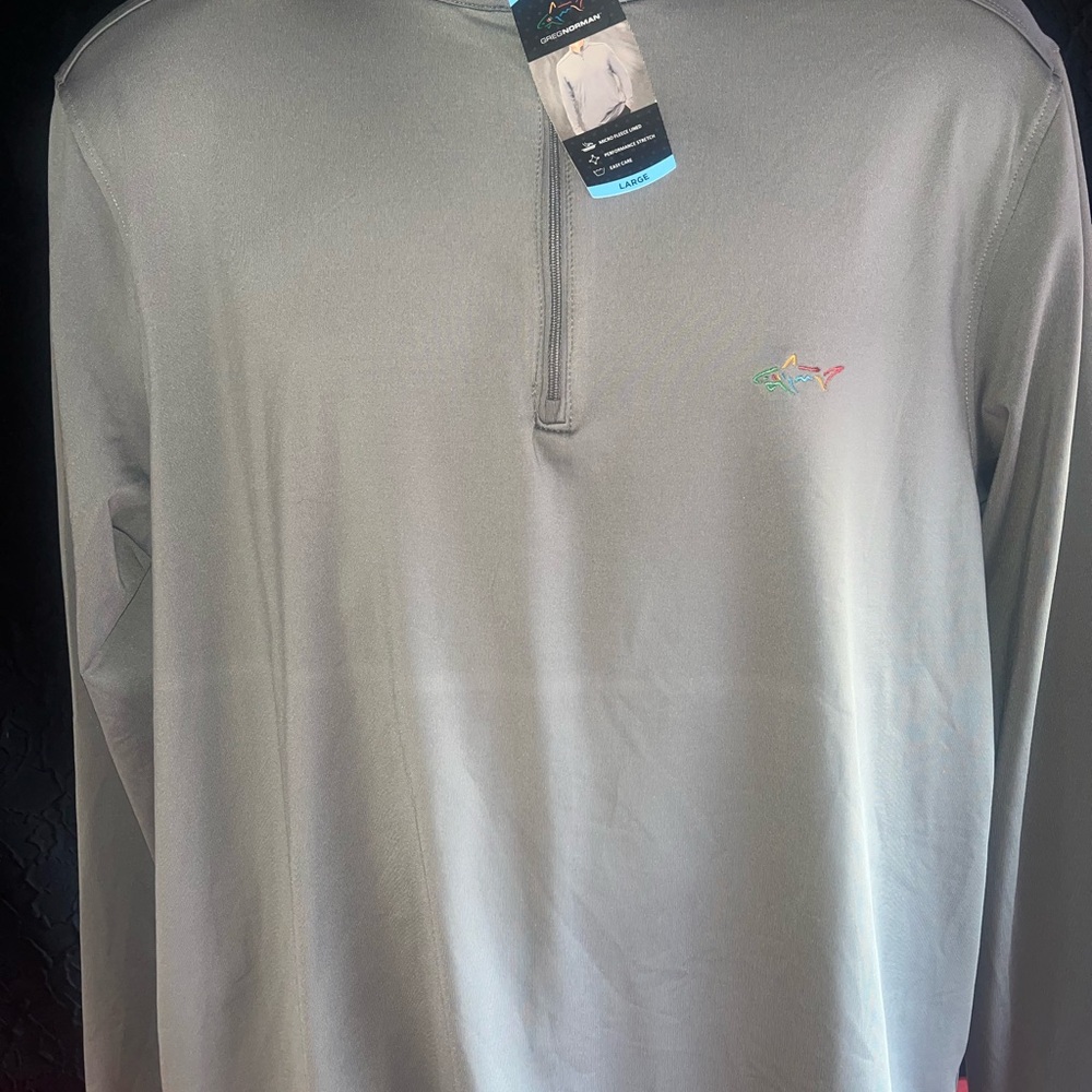 Greg Norman 1/4 Zip Pullover NWT Large Gray Performance Stretch Golf - Picture 8 of 13